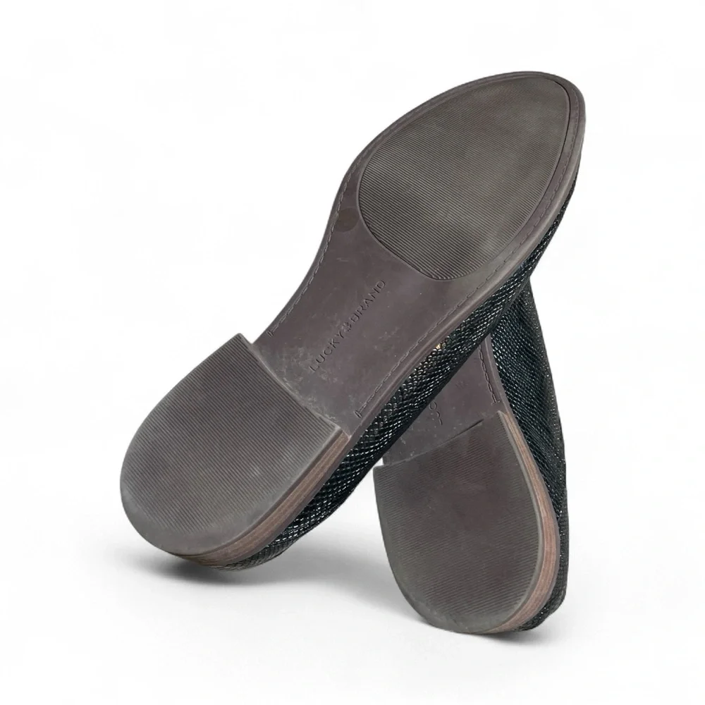 F3- Leather Upper Lucky Brand Black Women’s size 9  Loafers Flats